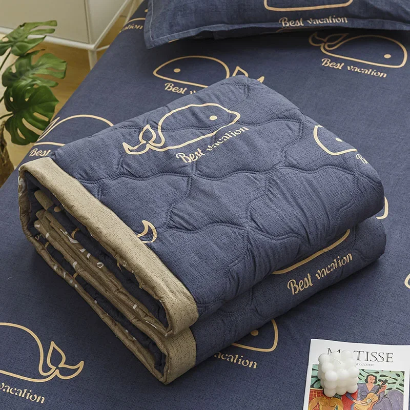 Soft Skin Friendly Summer Quilt Set or Single Quilts Lightweight Breathable Thin Comforter Sets Washable Single Double Blanket