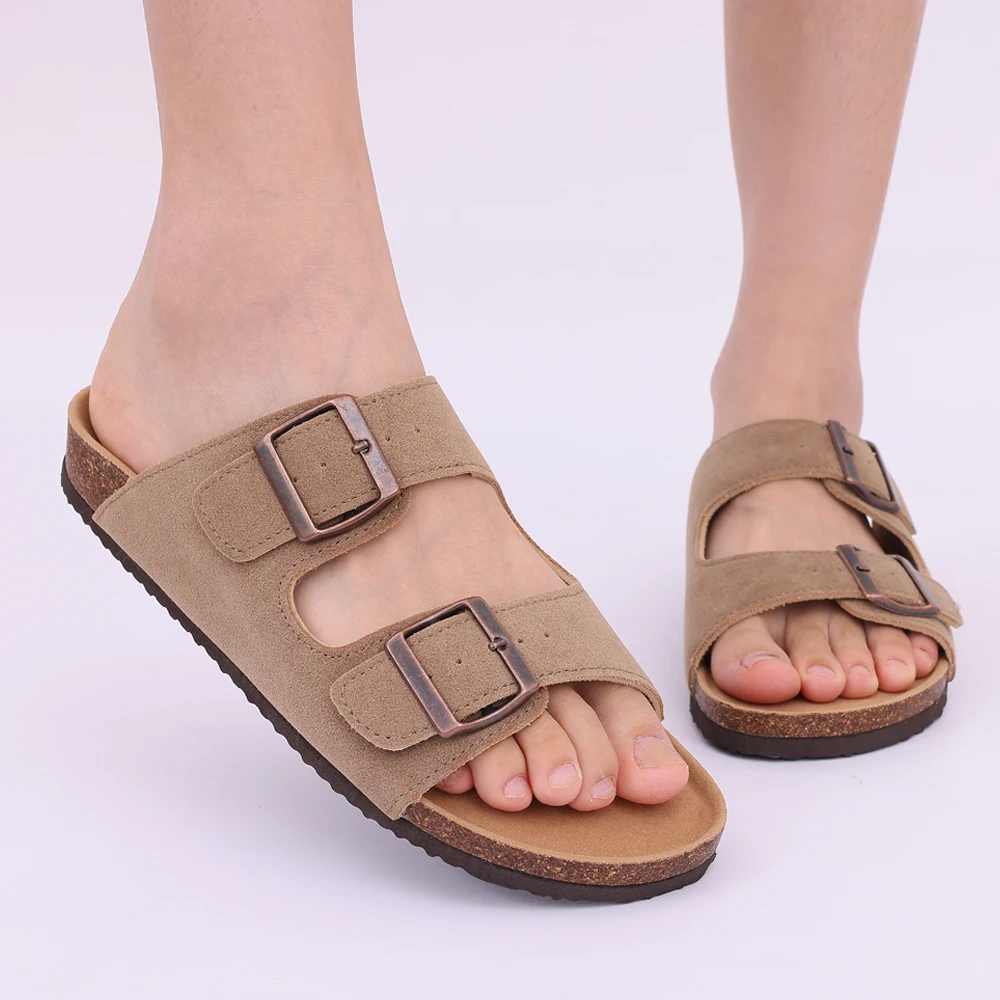 Cork Slippers Soft Beach Sandals Retro Mules