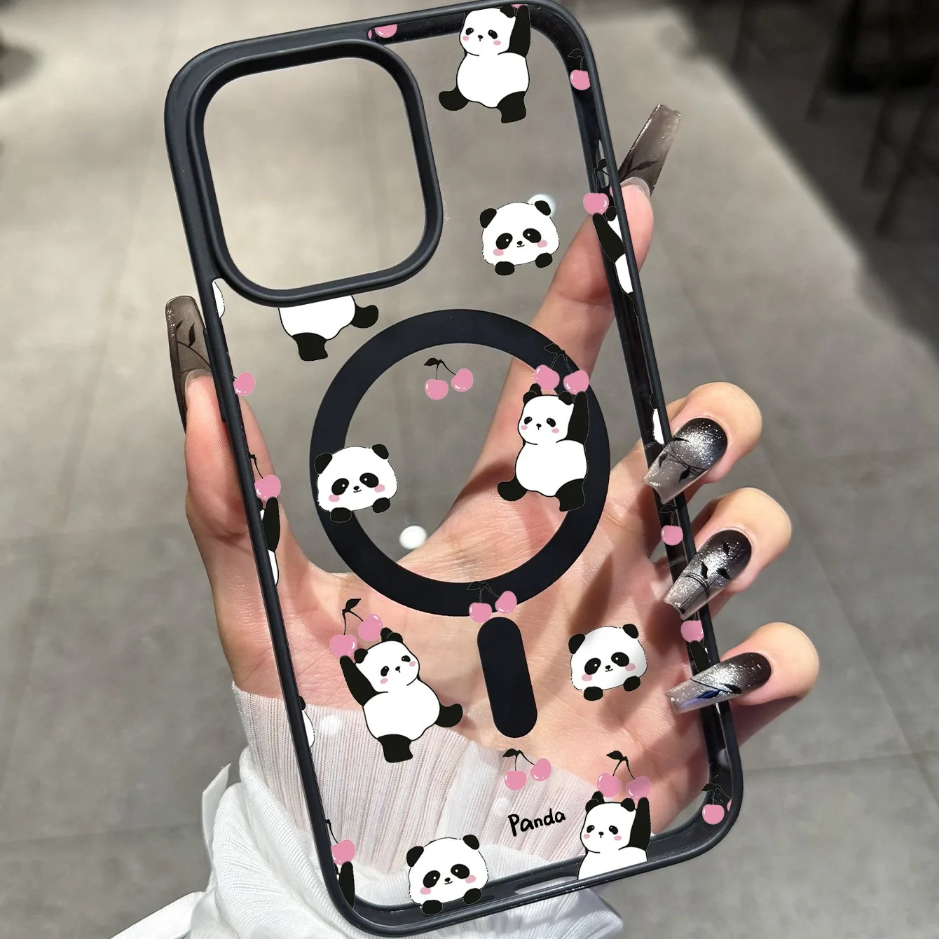 Cute Panda Cherry Magnetic Phone Case Cover
