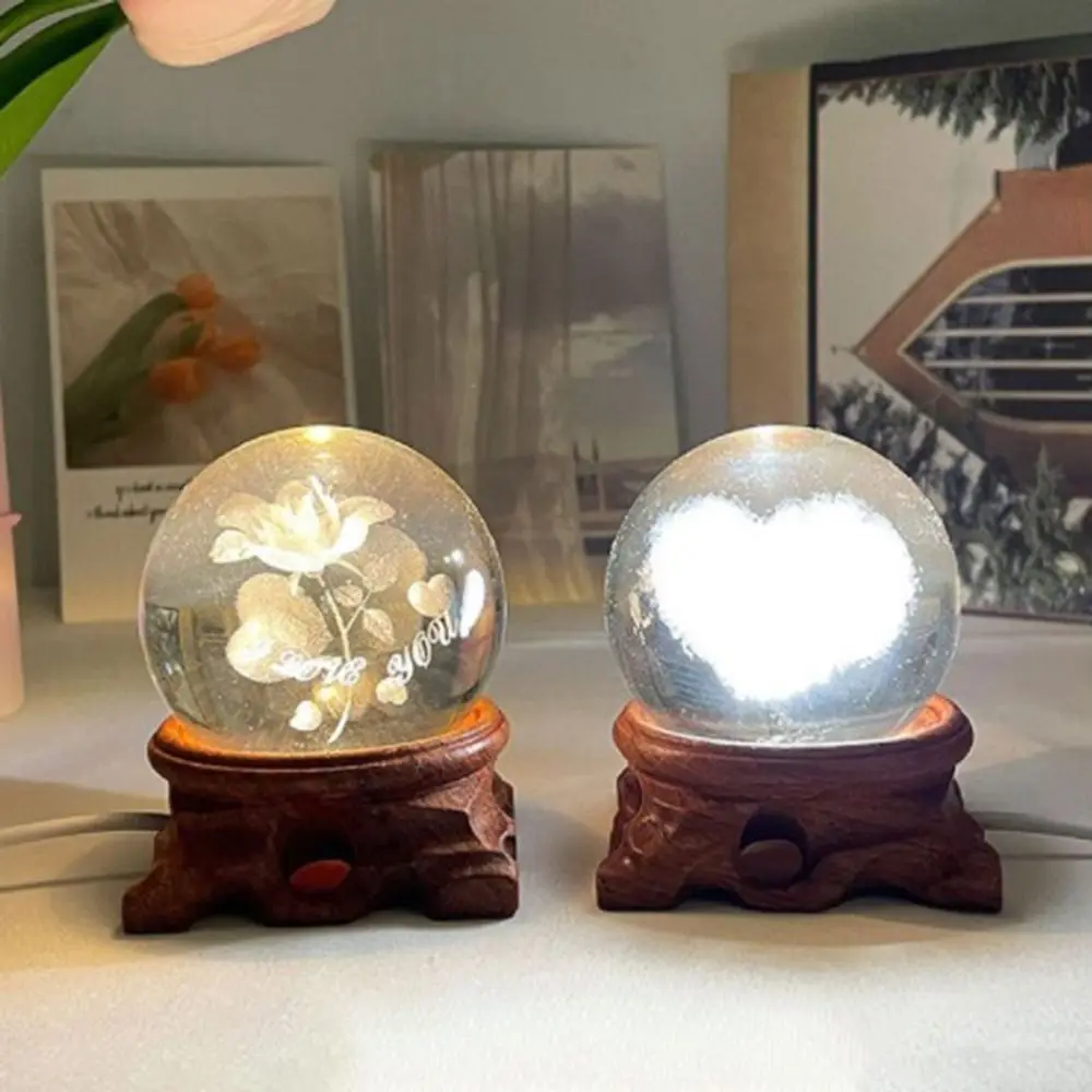 

Деревянная подставка для хрустального шара, новинка, светящаяся стеклянная подставка для фотографий, подставка для украшений, украшение для дома