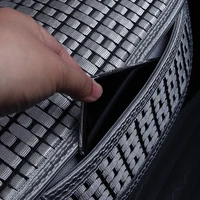 Classic Ice Silk Woven Summer Car Seat Cushion Cover Universal Front Rear Seat Cool Mat Breathable Backrest Cover Auto Interior 5