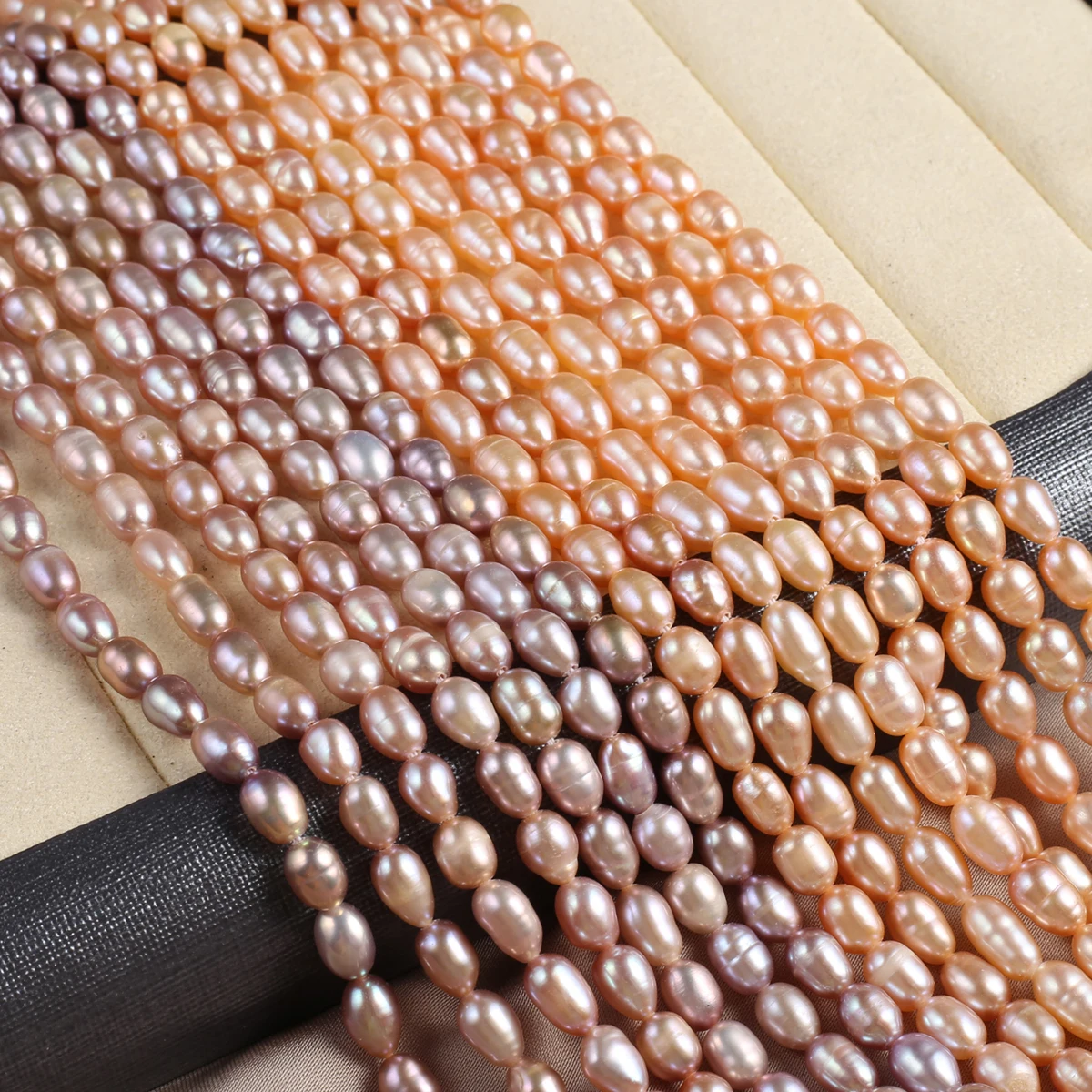 

Natural Pearl Rice Shaped Beads Exquisite Shape Elegant Appearance for DIY Jewelry Making Handmade Bracelet Necklace Length 36cm