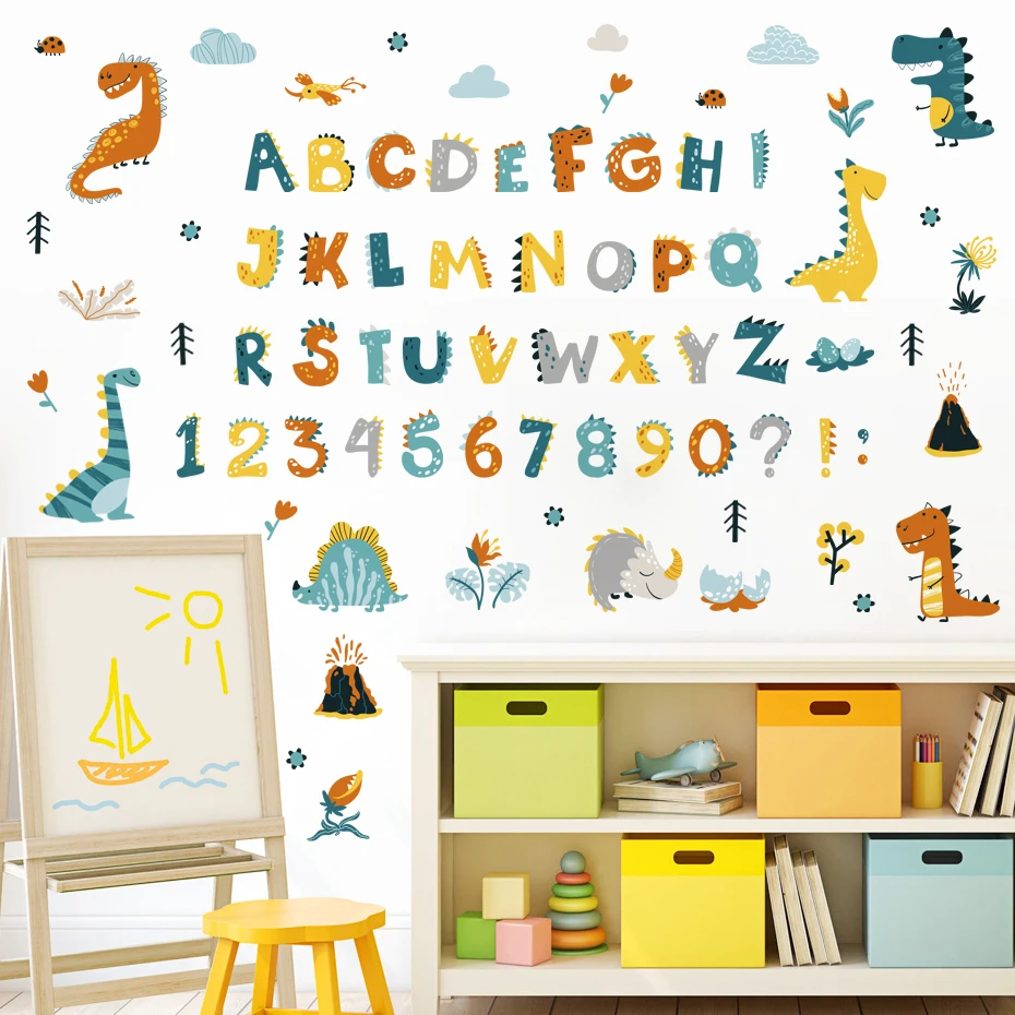 Alphabet Animals Wall Decals Numbers Wall Decor ABC Letters Wall Stickers  for Classroom, Kids Room, Nursery Bedroom Playroom - AliExpress