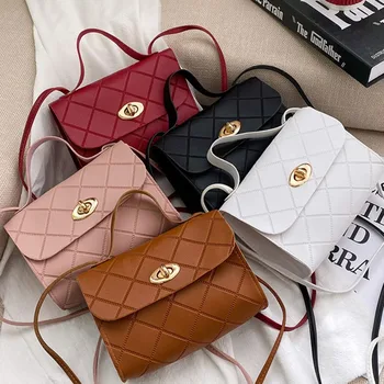 ⁦Women's Handbags Striped Square Fresh Age Reducing High Capacity Fine Texture Soft Comfortable Female's Crossbody Bag⁩ – תמונה ⁦1⁩