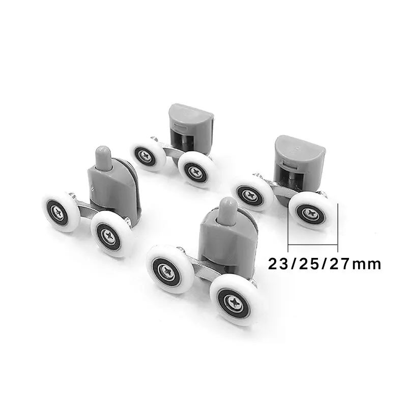 Shower Door Rollers 8pcs Diameter 23/25/27mm Shower Room Pulley Replacement 4top + 4bottom