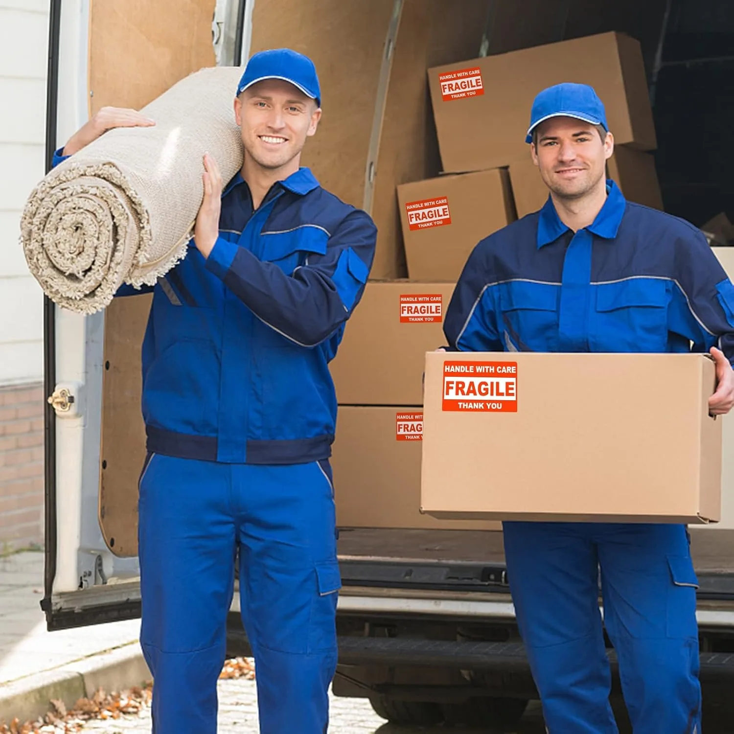 2"x 3" Fragile Stickers 500 Labels Per Roll Strong Adhesive (Handle with Care,Thank You) Labels for Shipping Moving,Do Not Bend