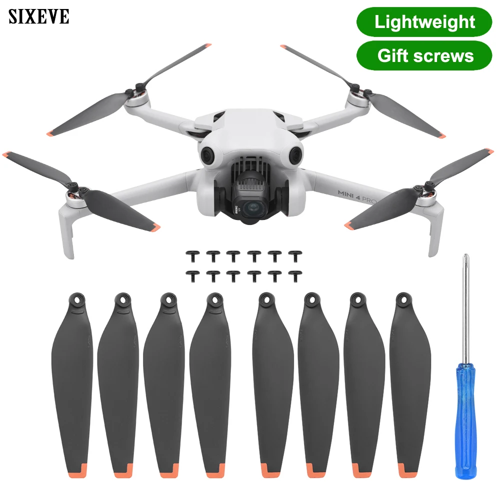 DJI MINI 4 PRO 6030F 윙용 2/4쌍 프로펠러, 저소음 팬 드론 예비 마스터 에어스크류, 나사 포함 교체 부품