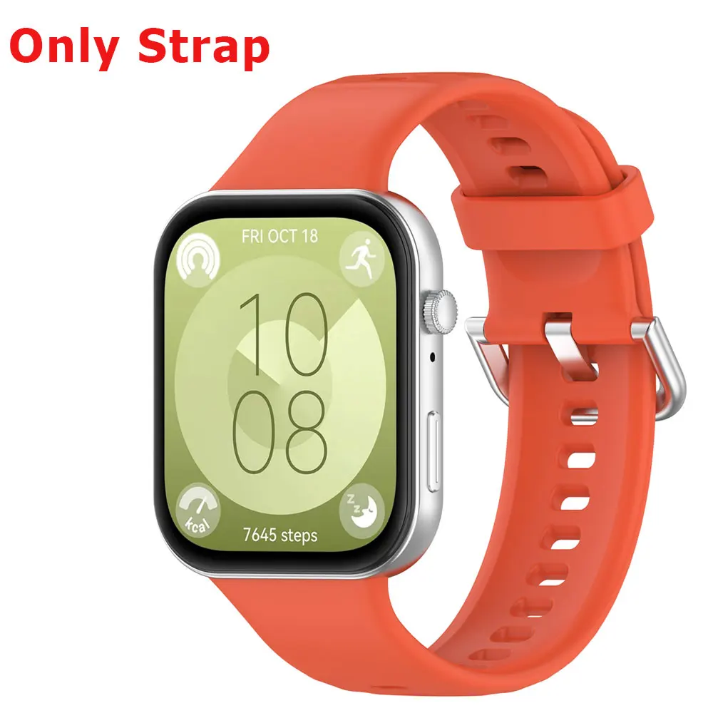 Silicone Watch Strap with Protective Case for Huawei Watch Fit 3: All-In-One Band and Screen Protector Combo