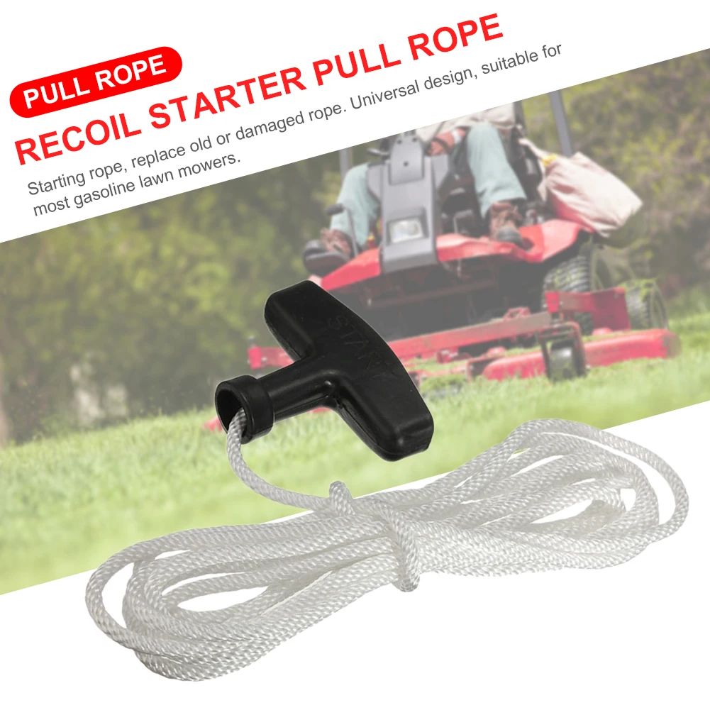 1.2m/3m Start Cord Line Cord Starter Pull Cord Rope with Pull Handle 4mm Universal Generator Pull Cord Mower Accessories