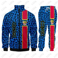 Democratic Republic Of The Congo Flag 3D Print Leopard Sweatshirt Unisex Casual Pullover Tracksuit Men  Men Clothes Sport Jersey 2