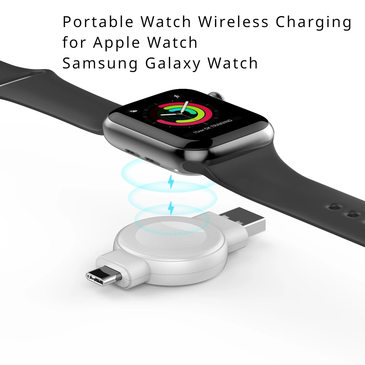 

Magnetic Wireless Charger for Watch with USB Type-C for Apple Iwatch 9 8 7 6 5 4 Samsung Galaxy Watch 5 4 3 2 Fast Charging