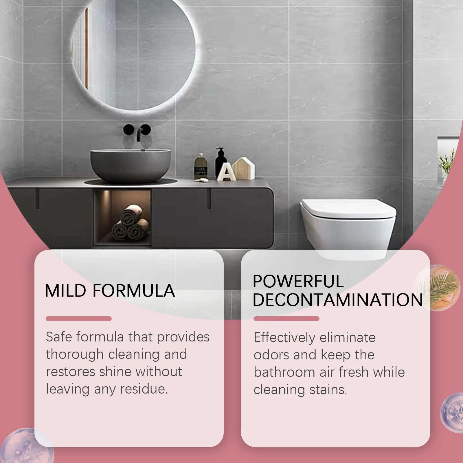 Bathroom Glass Cleaner Shower Door Water Spot Remover Hard Water Stain Remover Bathtub Scale Cleaner Wash Basin Descaling Liquid 4