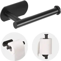 Stainless Steel Paper Towel Holder Adhesive Toilet Roll Paper Holder No Hole Punch Kitchen Bathroom Toilet Lengthen Storage Rack 1