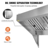 VEVOR 4/5/6/7/8/9FT Commercial Exhaust 201 Stainless Steel Concession Hood Under Cabinet Range Hood Kitchen Vent Hood Sliver 4