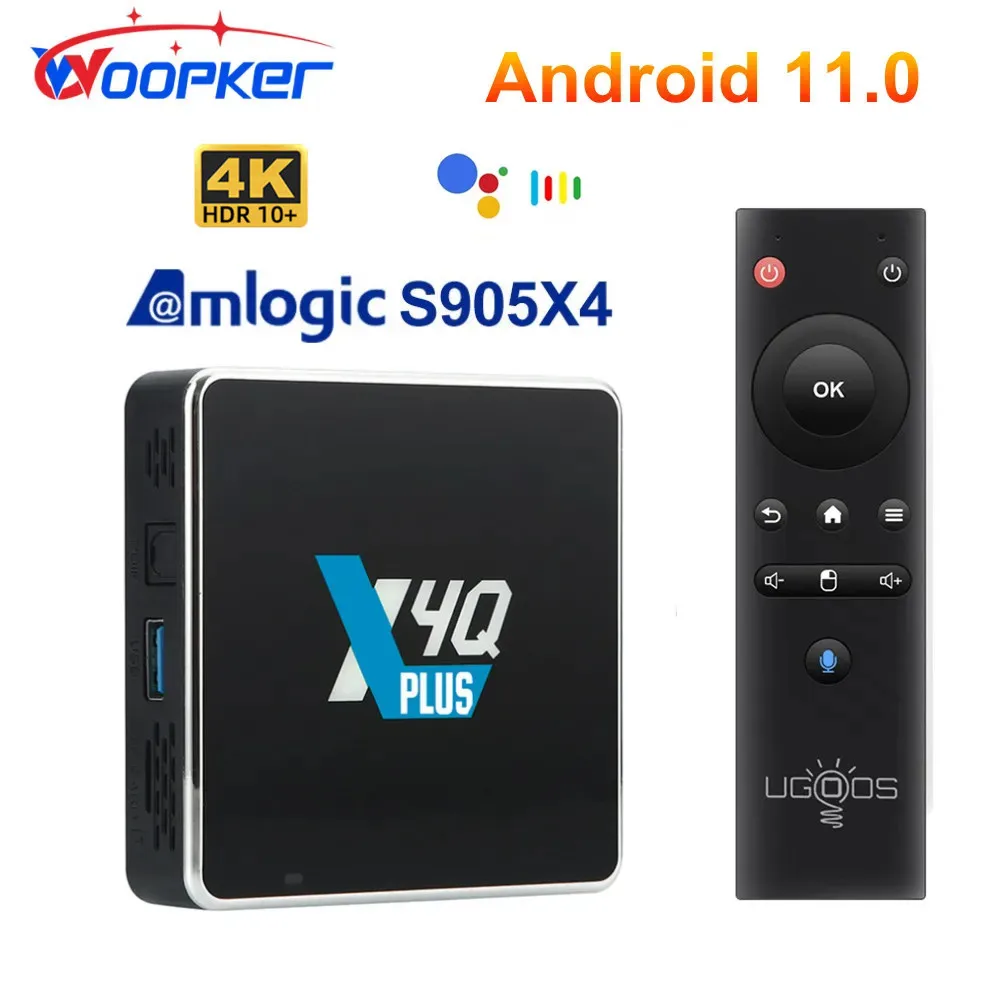 Ugoos X4Q pro chytrá TV skříňka Android 11 amlogic S905X4 LPDDR4 4GB 64GB AV1 HDR 1000M BT5.1 4K sada káča skříňka X4Q plus 4GB32GB x4qcube