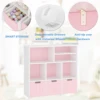 Toy Storage Cabinet with 3 Movable Drawers & 6 Cubes, Bookshelf with Hidden Wheels, Kids Bookcase Toy Storage Organizer 3