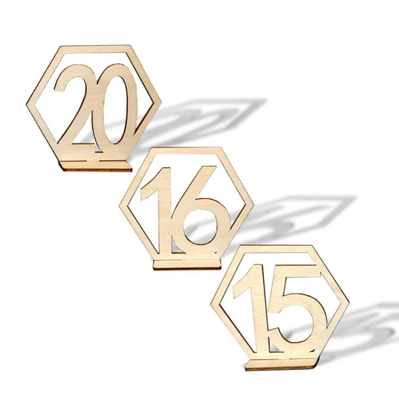 Wedding Decor Wooden Table Number Wedding Reception Name Tags Table Number Holder Decoration Supplies