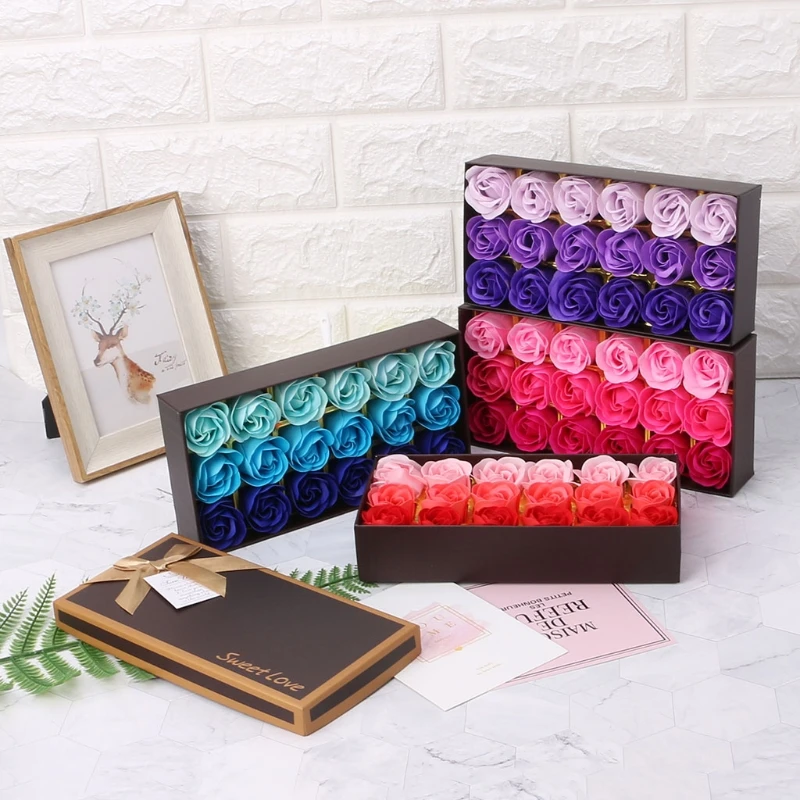 

Surprise Gift 18Pcs Rose Flower Heart Scented Bath Body Soap Wedding Party