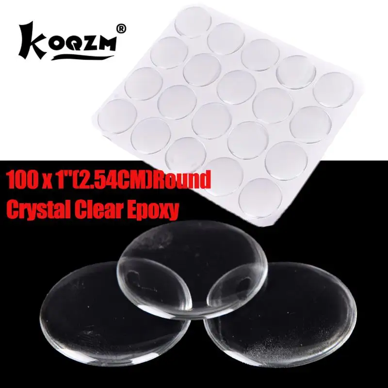 Adhesive Stickers 100PCS 1" Round 3D Crystal Clear Epoxy Adhesive Circles Dome Sticker Bottle Cap