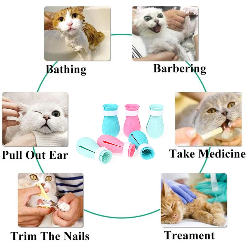 고양이 발톱 커버, 물기 방지 목욕 세척, 고양이 발톱 커버, 컷 손톱 발 커버