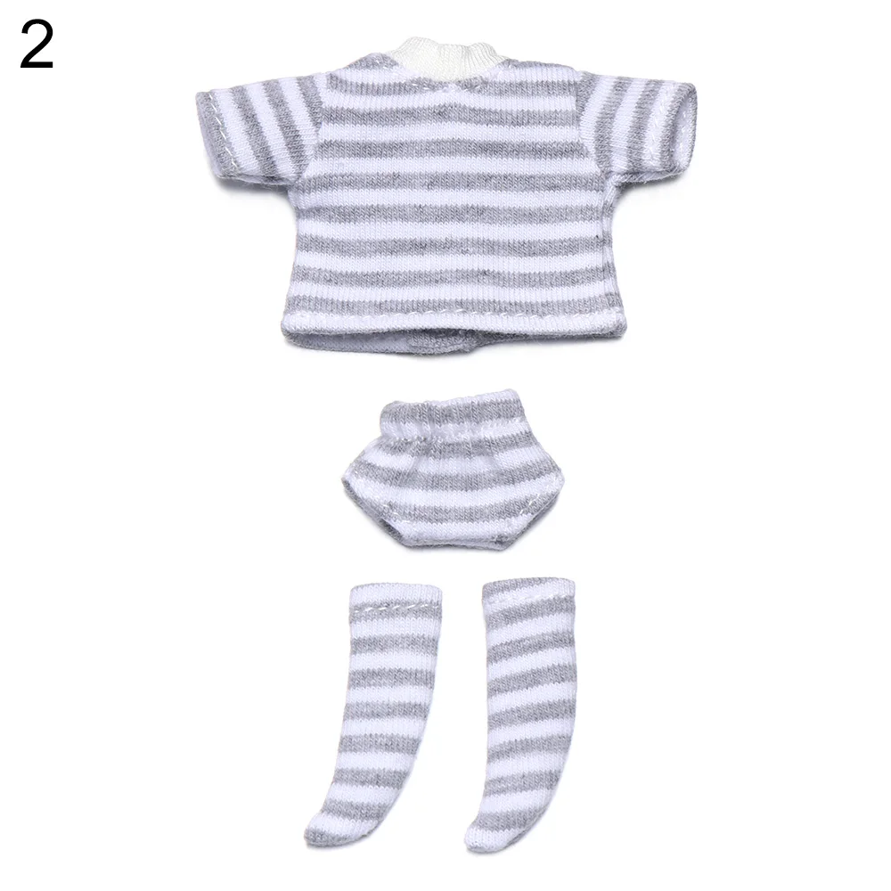 Striped Knit Doll Outfit with T-Shirt, Shorts, & Socks - Cute Gift Set