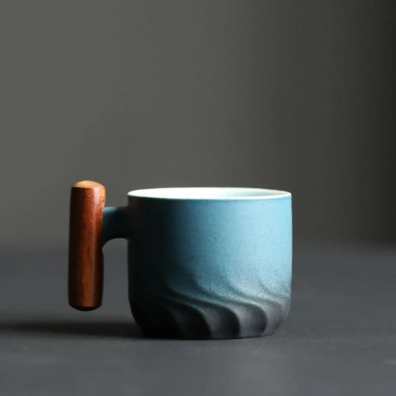 Creative Handmade Exquisite Vintage Coffee Cup with Wooden Handle - 70ml Drinkware