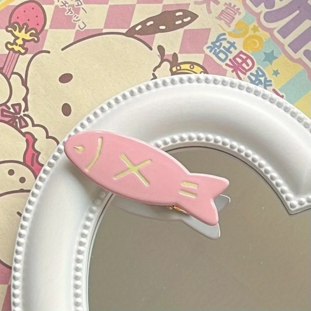 6pcs Cute Candy Color Small Fish Hairpin Ins Sweet Girly Heart Bangs Clip