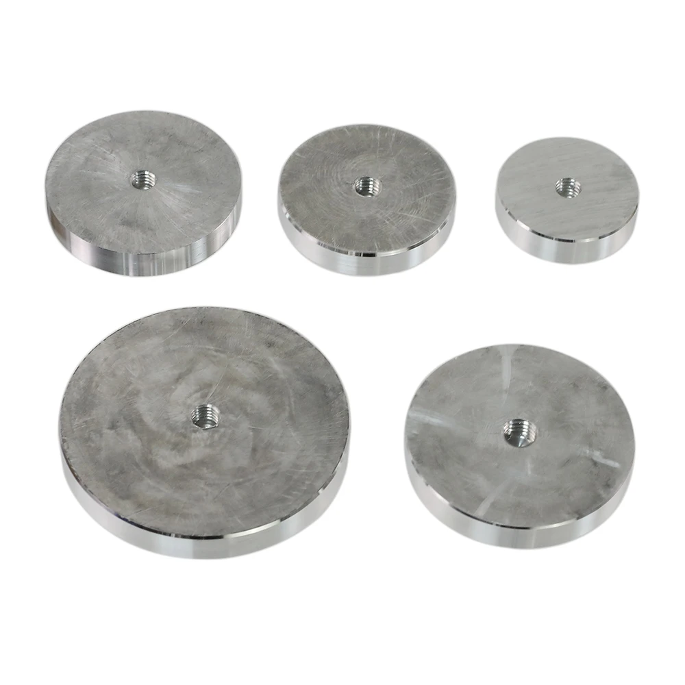 Table Top Adapter Aluminum Glass Circle Metal Block Disc 10mm Thick 20/25/30/40/50/55/60/75/90/100mm-M6/M8/M10 table top adapter
