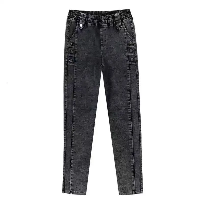 Spring Autumn High Waist Jeans Women Casual Jeans Slim Minimal Commuting Pure Colorsmall Foot Pencil Pants New 2023 Jeans