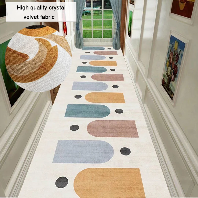 

Customizable Modern Hallway Carpet Large Area Decoration Home Hall Stair Aisle Rug Balcony Long Corridor Passageway Non-slip Mat