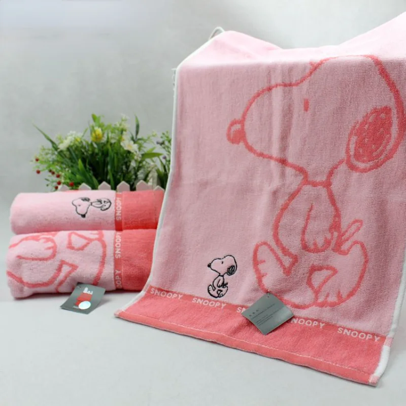 60x30cm Snoopy Cotton Towel Thickened Water Absorption Adult Children Soft Affinity Face Towel Cute Cartoon Kids Face Washcloth 2