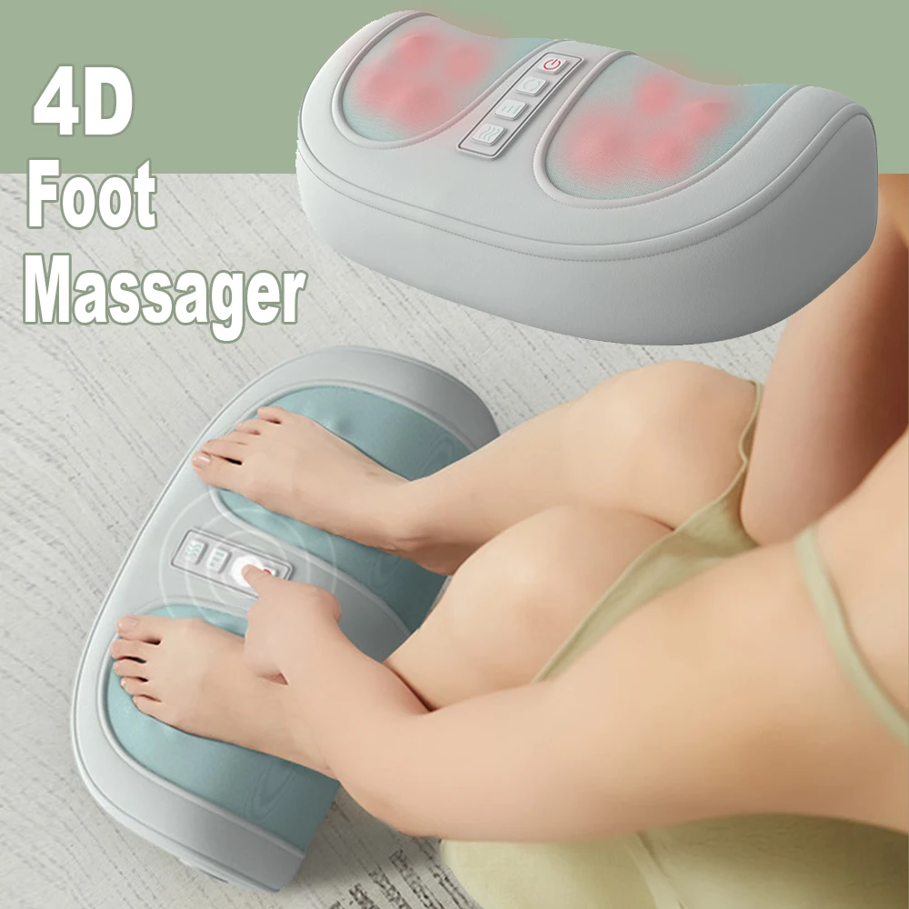 

4D Foot Massager Hot Compress Shiatsu Kneading Electric Heating Feet Massage Machine Rolling Leg Pain Relief Massager Relaxation