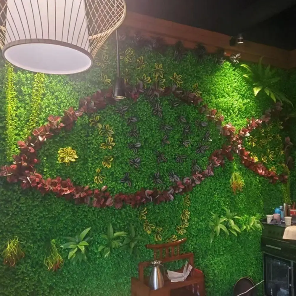 DIY Artificial Plant Wall Panel Flower Eternal Life Simulation Maple Plant Sheet 25*25cm Green Artificial Eucalyptus Carpet