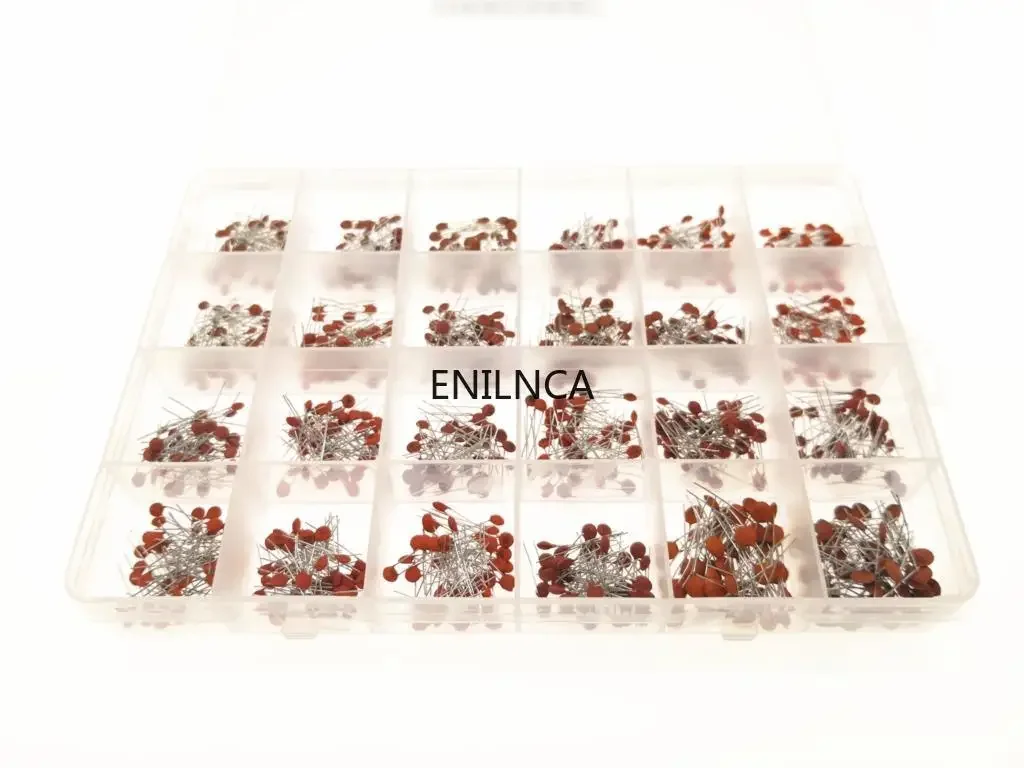 Ceramic Capacitor 960Pcs/lot Ceramic capacitor Assortment Kit 2PF-0.1UF 50V Ceramic capacitors set 24value*40pcs diy Electronic capacitors 20%