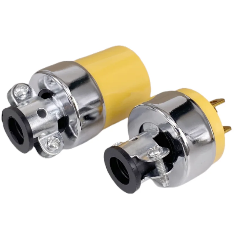 America L5-15P L5-15R US Connector 15A Extension Tripolar Wired Receptacle Male Female Anti-Loose Locked Plug Socket Type B