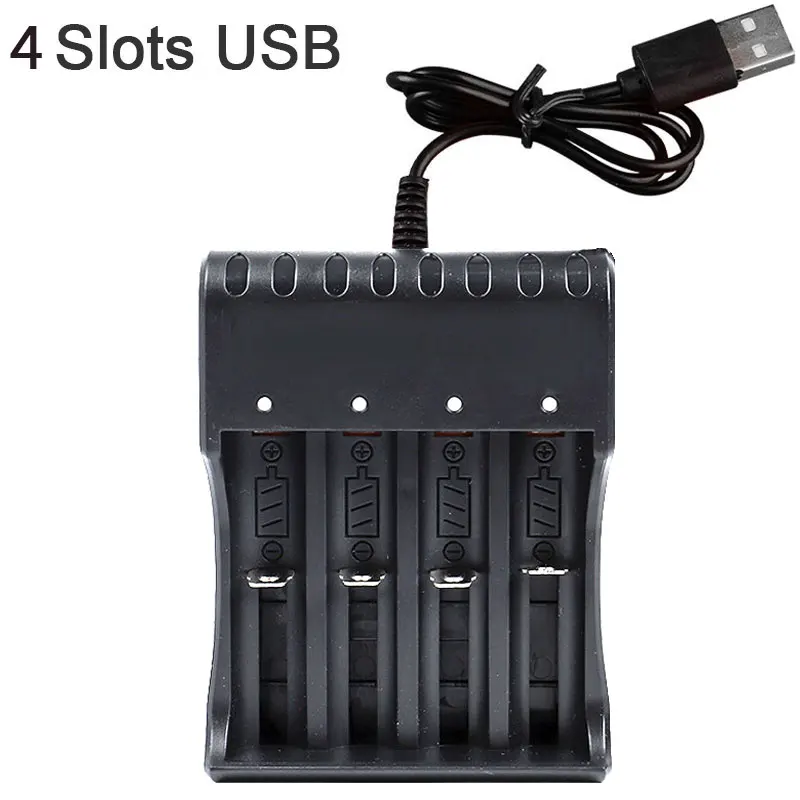 

High-Quality 18650 Battery Charger Universal USB 1/2/4 Slots Dual For 18650 Charging 4.2V Rechargeable Lithium Battery Charger