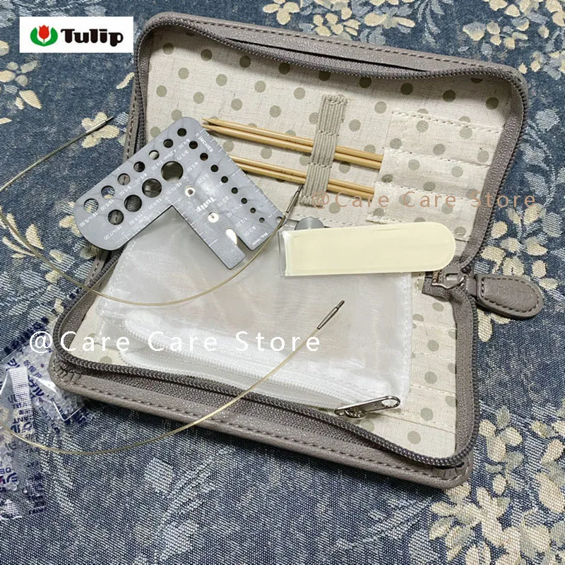Tulip 튤립 9.5cm TCC-14 파인 게이지 대나무 교체형 뜨개질 바늘 세트 튤립 탈착식 원형 뜨개질 스포크 키트 2.0-3.0mm