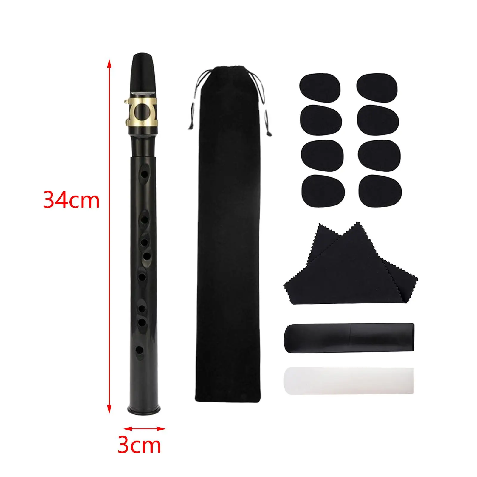 Mini Pocket Saxophone with Reeds, Carrying Bag,Pads, Cleaning Cloth Lightweight Portable Mini Sax Woodwind Instrument Adult