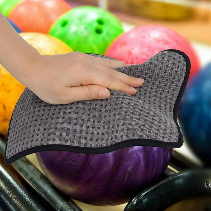 Bowling Accessories Bowling Pad Cleaner Microfiber Bowling Ball Towel Quality Bowling Ball Shammy Pad With Easy-Grip Dots Clean From Dirt And Oil