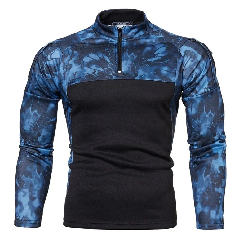New Mens Sweaters Men Camouflage Half Zipper Jacket Coats Camo Long Sleeve breathable sweashirts Outdoor streetwer 4