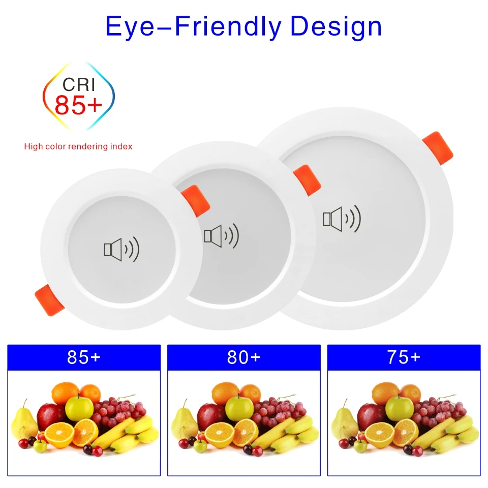 2pcs/lot Led Downlight 5W 7W 9W 220V Sound Sensor Ceiling Light 2.5/3/4 inch Round Led Panel Down Light Voice Control Spotlight