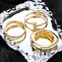 3 Styles Vintage Hip Hop métal manchette bracelets Punk or argent couleur géométrique printemps bracelets pour femme Bracelet hommes bijoux 4