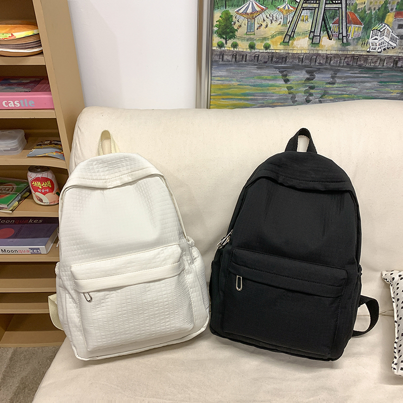 Bag Waterproof Teenage Bookbag Nylon Rucksack Fashion High Capacity Backpack Women Shoulder Bag High School Schoolbag Black