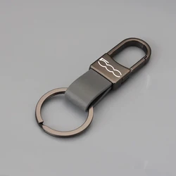 High - Quality Leather Car Keychain Accessory (Gray)