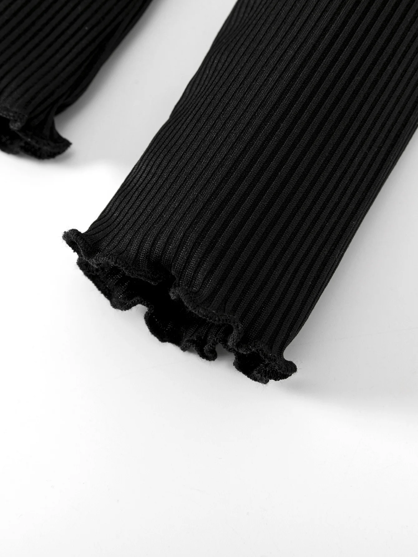 Fashionable black turtleneck knit sweater - comfortable ribbed design 5