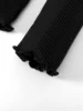 Fashionable black turtleneck knit sweater - comfortable ribbed design 5