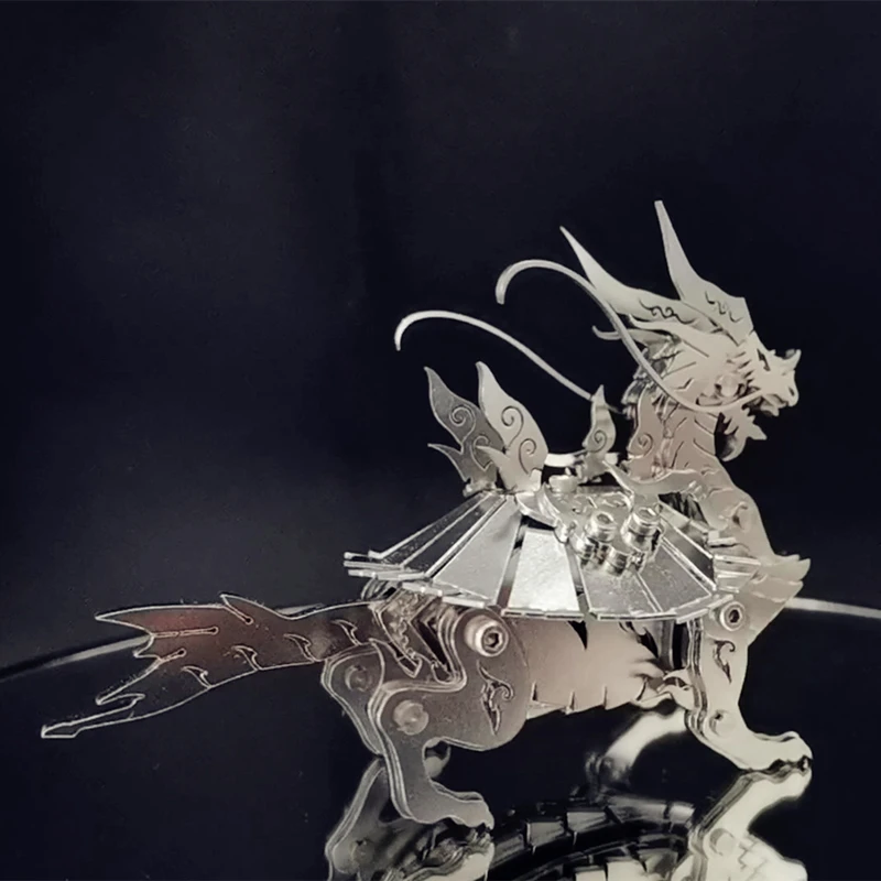 Microworld 3D Metal Animal Puzzle Xuanwu Holy Beast Model DIY Kit Laser Cutting Jigsaw Christmas Gifts For Childs Teen Adult 2