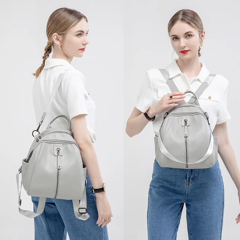 Vintage Backpacks Women Fashion Bags Genuine Leather Small Backpack Aesthetic Lady Travel Bag Casual Backbag Cute Design Luxury 2