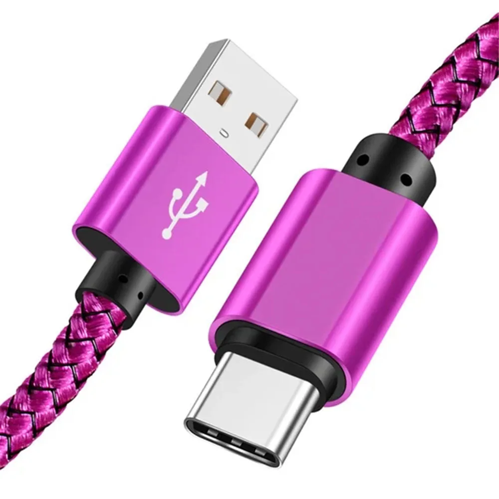 3A USB A to Type C Cable Nylon Braided High-Speed Data Cable USb C Fast Charger Cable Suitable For Xiaomi Samsung Huawei USB C