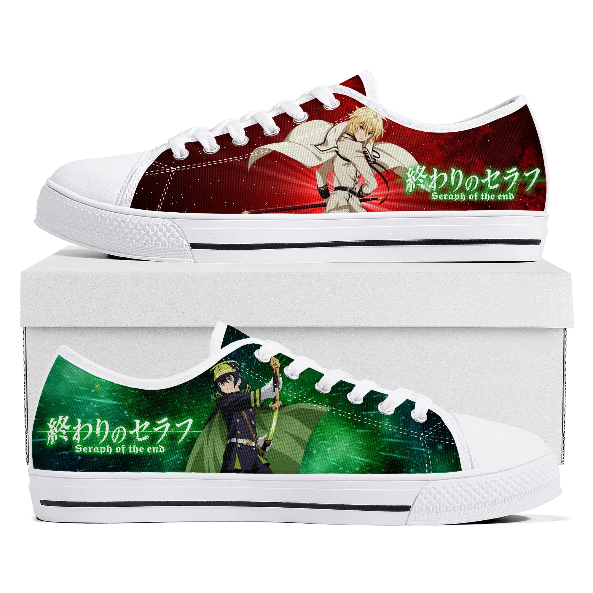 

Seraph Of The End Hyakuya Low Top Sneakers High Quality Mens Womens Teenager Canvas Sneaker Couple Casual Shoes Custom Shoe
